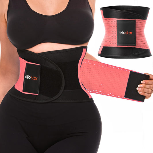 ellostar Women's Waist Trainer: Sweat Band for Belly Fat, Tummy Control, Back Support, Workout Shapewear, Weight Loss Aid XX-Large, Pink