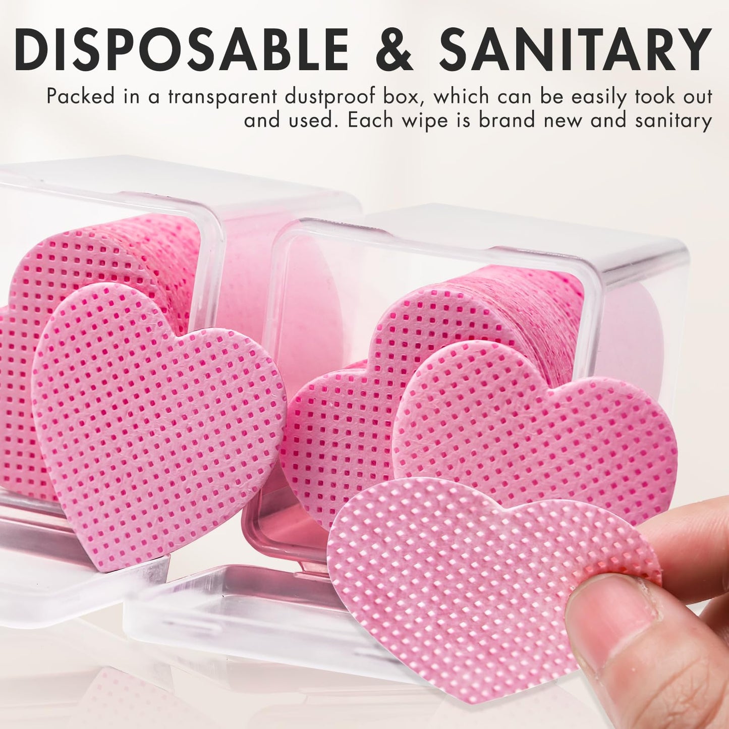 Embagol 1000 Pcs Lint Free Nail Wipes Eyelash Extension Glue Wipes Non-Woven Fabric Lash Glue Nail Polish Remover Supplies (Pink)