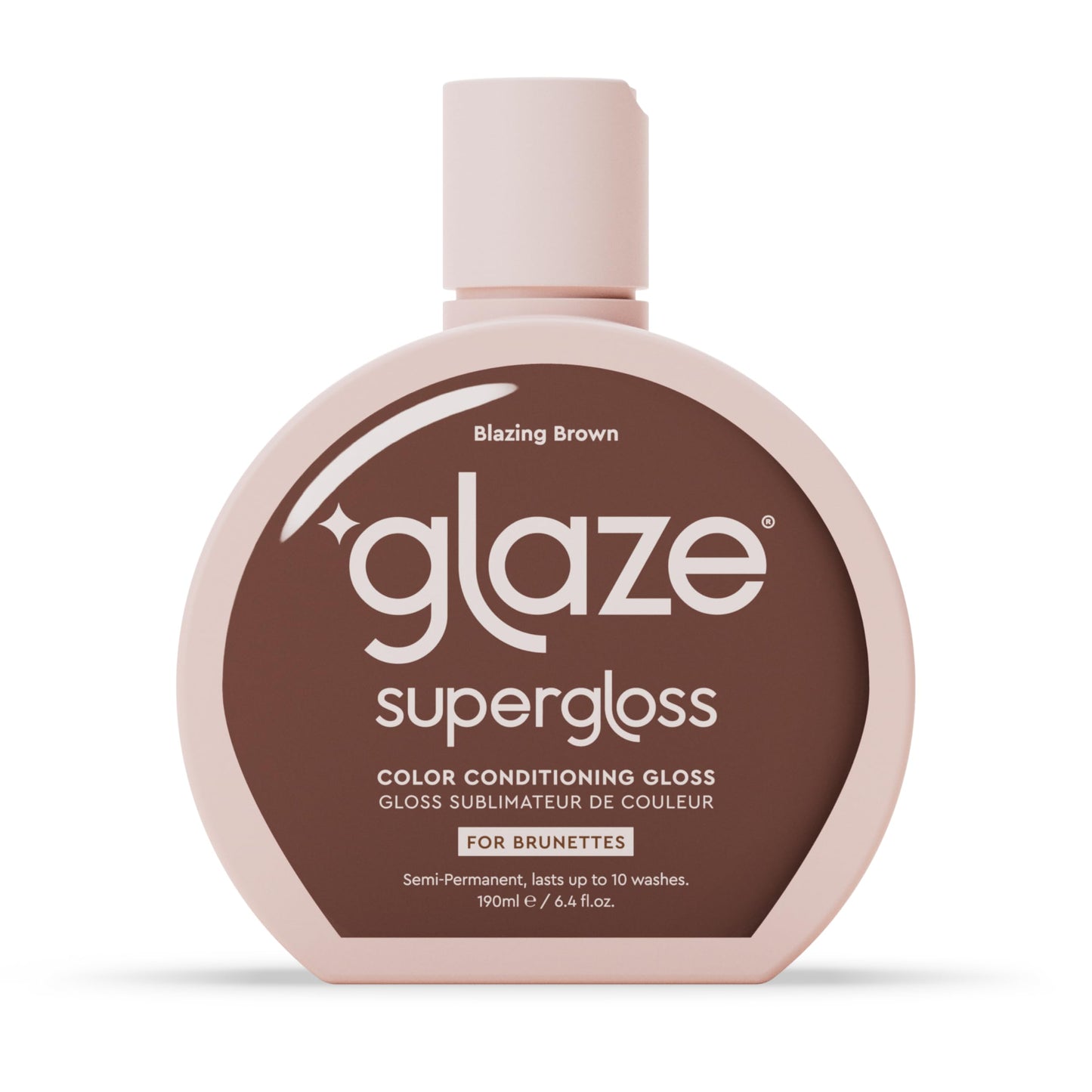 Glaze Super Gloss Color Conditioning Gloss – Blazing Brown for Medium to Dark Brown Hair – Rinse Out Semi-Permanent Hair Gloss for Unbleached, Natural Hair