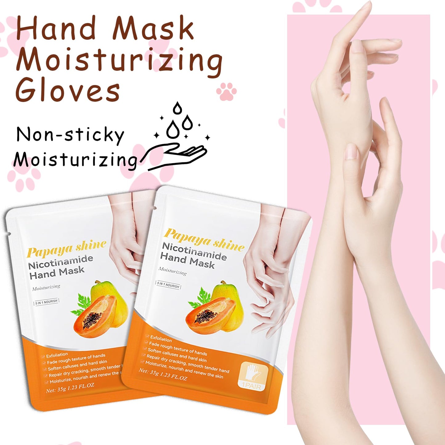 DWDiWen Hand Masks, 6 Pairs Hydrating Exfoliating Hand Peeling Mask, Smooth Hand Masks Moisturizing Gloves Overnight for Dry, Rough, Cracked Hands, Hand Skin Moisturizer Glove for Women Men（M