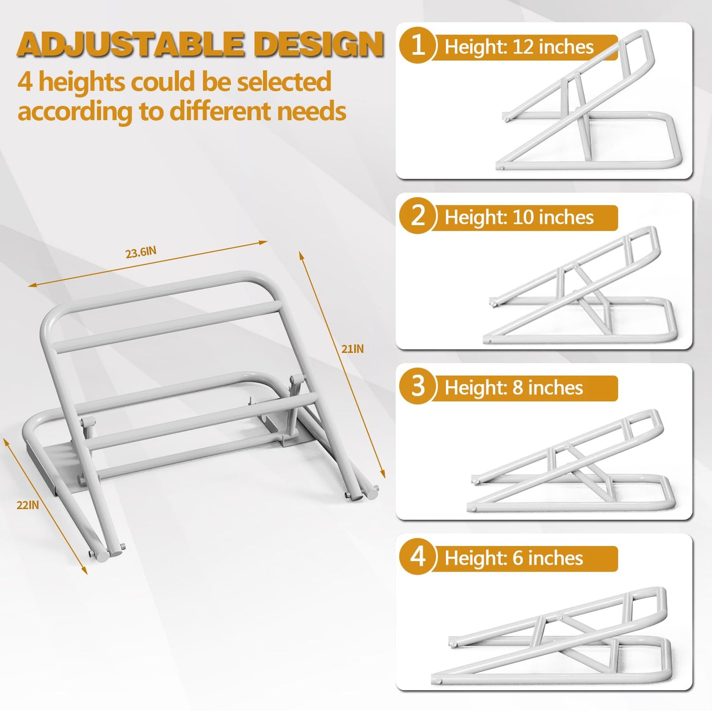 2 Pack Under Mattress Wedge, Metal Mattress Elevator With 4 Height Adjustable Design For Customized Comfort 150LBS Weight Capacity Under Mattress Riser Upgrade Sleep And Relaxation Experience