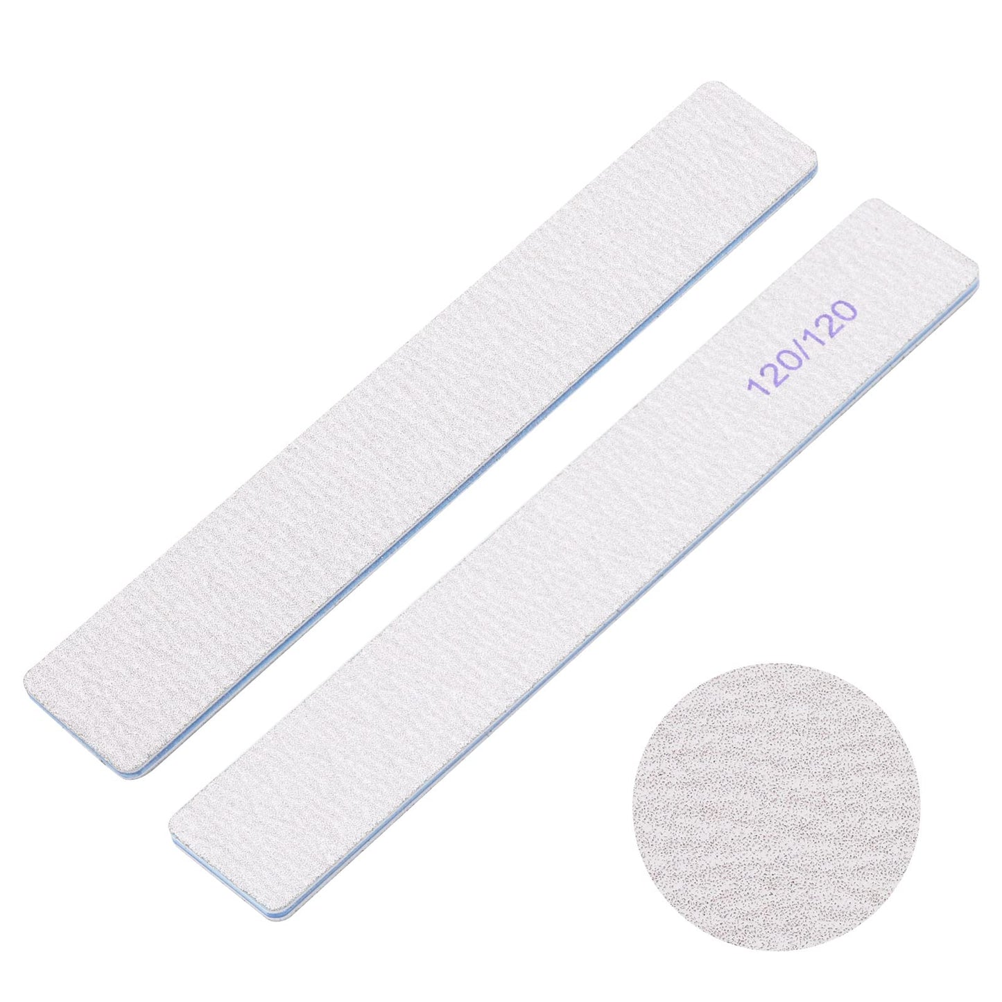 25 Pieces 120 Grit Rectangle Nail Files for Acrylic Nails and Natural Nails, Reusable Nail Buffers Double Sided Emery Boards Manicure Tools