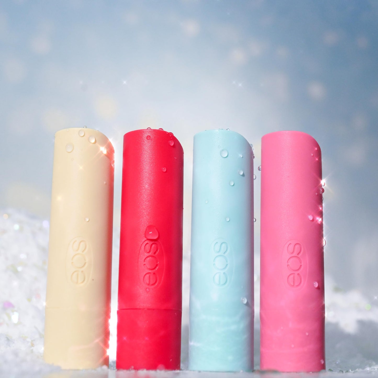 EOS Limited Edition Holiday Lip Balm, Raspberry Cloud & Blackberry Bellini, All-Day Moisture, Made for Sensitive Skin, 0.14 oz, 2-Pack, Clear