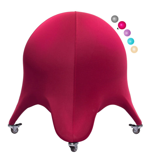 ENOVI Starfish Ball Chair, Yoga Ball Chair Exercise Ball Chair Ergonomic Design for Home Office Desk, Stability Ball & Balance Ball Seat to Relieve Back Pain, 24IN, CR