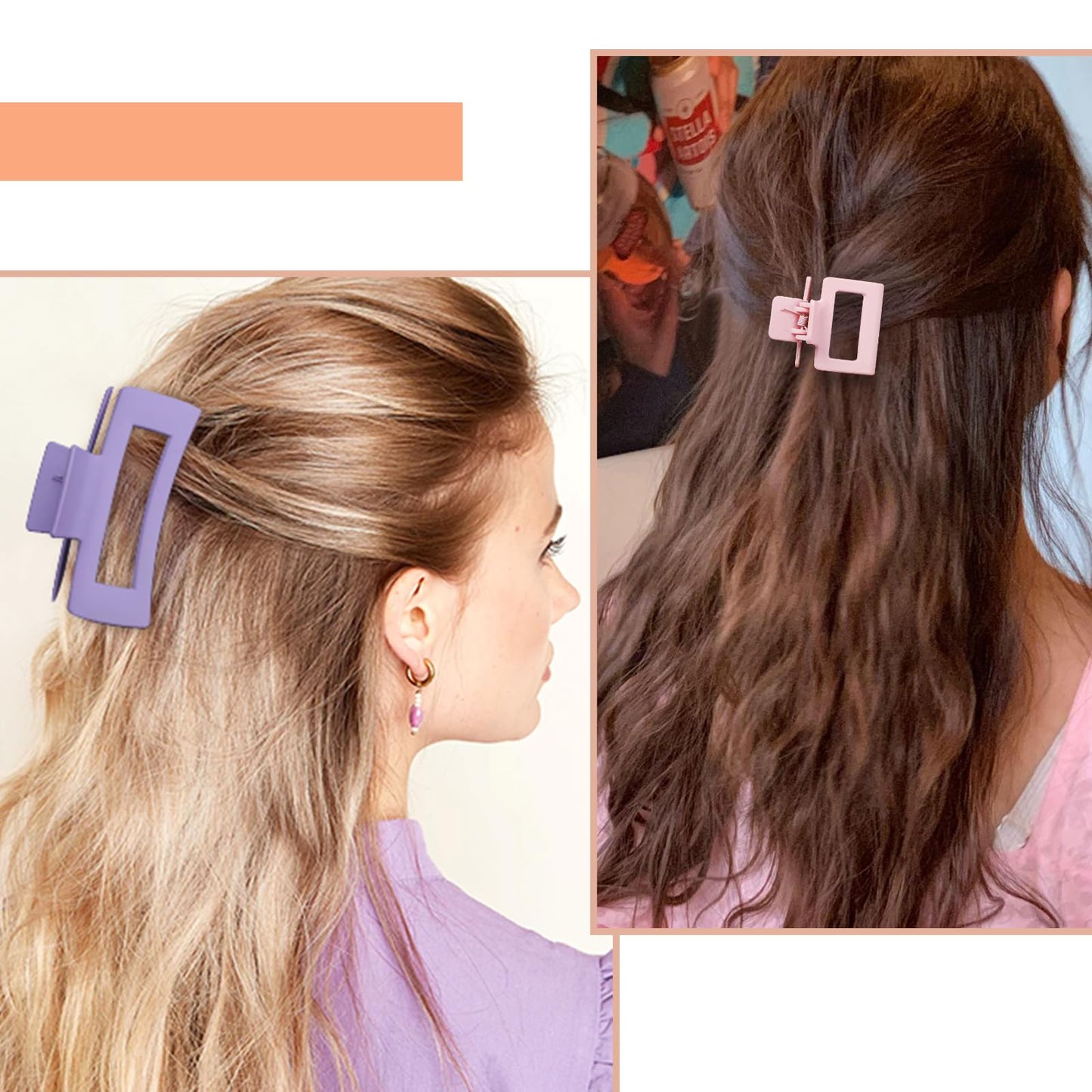 16 Pcs Nonslip Banana Clips for Women - Large and Small Matte Claws with Strong Hold for Thin, Thick, or Curly Hair