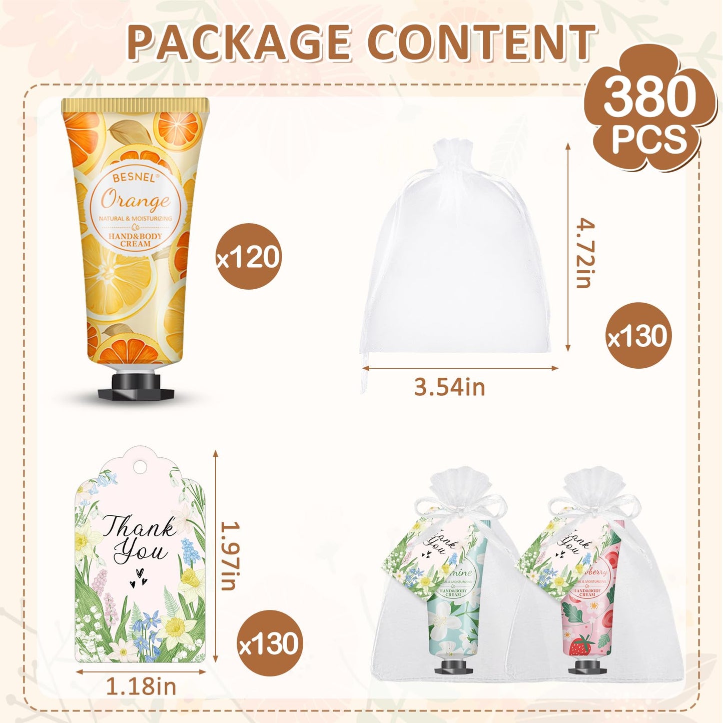 120 Pack Hand Cream Gifts Set For Women, Mini Hand Lotion Travel Size in Bulk for Dry Cracked Hands, Graduation Gifts, Christmas Gifts, Thanksgiving Gifts, Teacher Appreciation Gifts, Party Favors