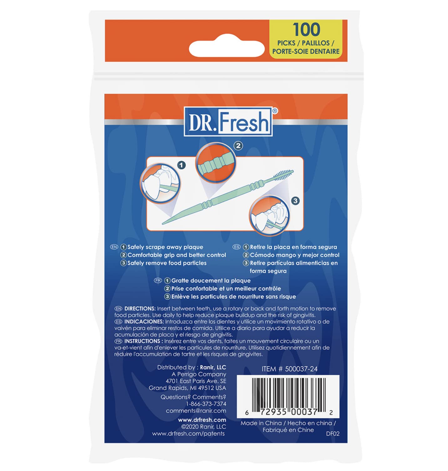 Dr. Fresh Floss Picks 100 Count Single Pack