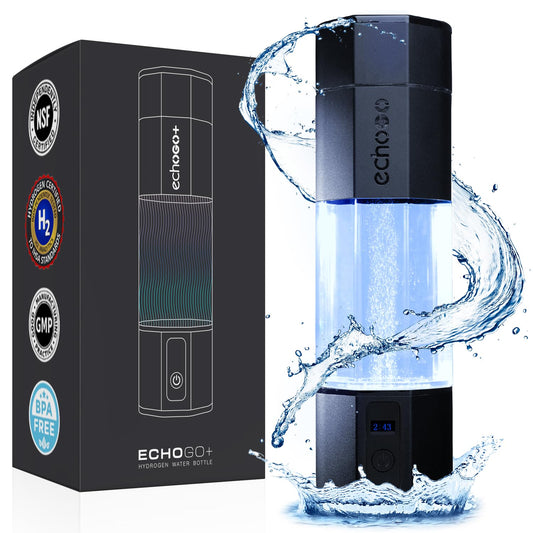 Echo Go+ Hydrogen Water Bottle - Hydrogen Infusion Technology - Rechargeable Water Bottle - SPE & PEM Purification - Active Hydration Support for Skin Health & Immune Function - 10 oz