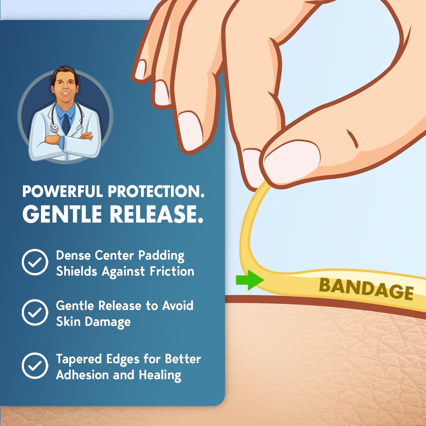 Dr. Frederick's Original Better Blister Bandages - 10 ct Spot Pack - Water Resistant Hydrocolloid Bandages for Foot Blister Prevention & Recovery - Blister Pads
