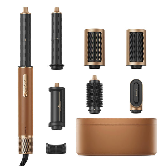 DREAME AirStyle Pro 7-in-1 Hair Styler & High Speed Dryer | Magnetic Attachments for Curling, Smoothing, Volumizing | Fast Drying, Frizz Control, Cool Shot | Luxury Leather Package