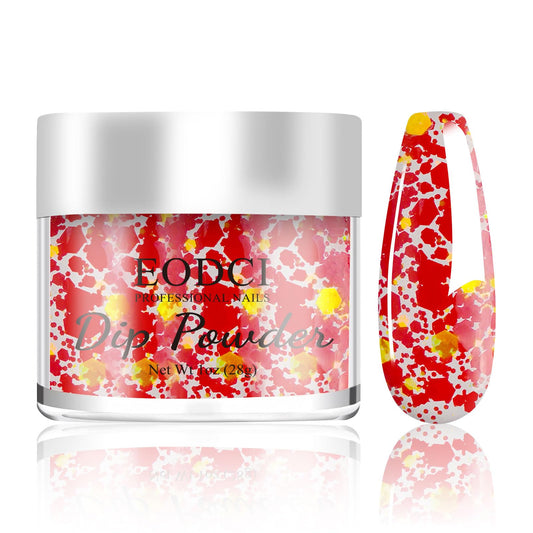 EODCI 28g/Box Sequins Red Color Dip Powder Nails Dipping Long-lasting No UV Light Needed, French Nail Art Starter Manicure Salon DIY at Home