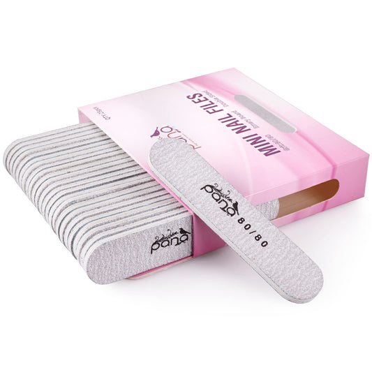 25PCS Mini Size PANA Professional Double Sided Nail Files - Zebra, 80/80 Grit - Emery Board Nail Buffering File Manicure Pedicure Nail Polisher Washable