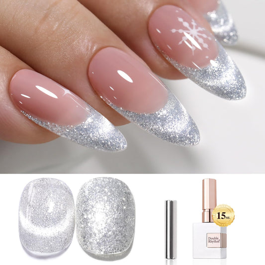 Double Rhythm 15ML Glitter Gel Polish Shimmer Reflective Holographic Color Magnetic for Nail Art Salon DIY at Home (MC1085)