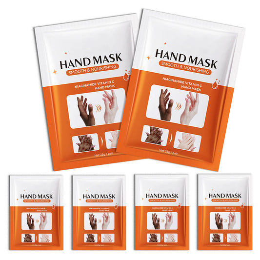DWDiWen Hand Masks, 6 Pairs Hydrating Exfoliating Hand Peeling Mask, Smooth Hand Masks Moisturizing Gloves Overnight for Dry, Rough, Cracked Hands, Hand Skin Moisturizer Glove for Women Men（E