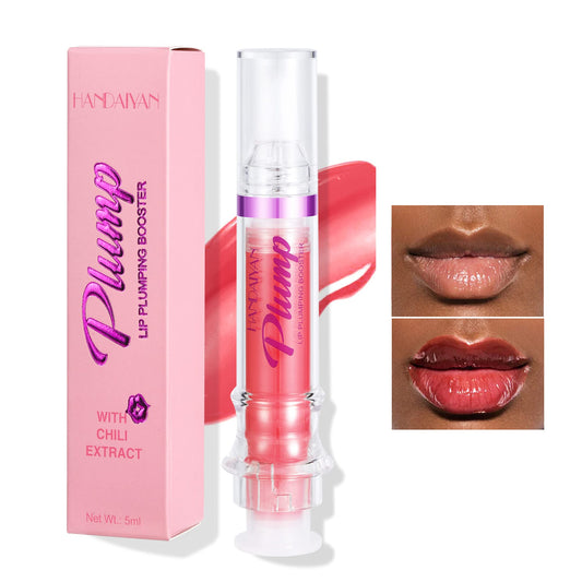 Easilydays Spicy Lip Gloss Plumper Glossy Lip Lipstick, Lifter Gloss, Hydrating, Volumizes, High-Shine, Lip Plumping Lip Glaze Lip Makeup, Plump & Pout Lip Plumper for Women Girls (#04)