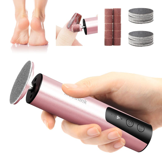 Electric Callus Remover for Feet, Electric Foot File Nail Grinder 2 in 1,Rechargeable Professional Foot Sander Pedicure Tool for Feet Dry Dead Skin with Sandpaper Disk, 6 Speed Adjustable