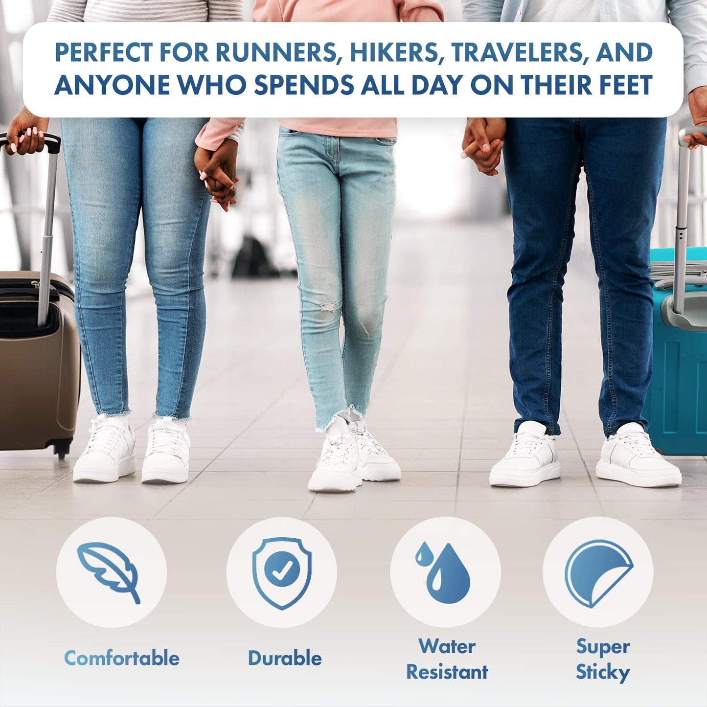 Dr. Frederick's Original Better Blister Bandages - 10 ct Spot Pack - Water Resistant Hydrocolloid Bandages for Foot Blister Prevention & Recovery - Blister Pads