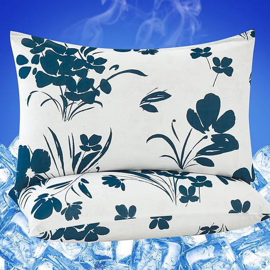 Cooling Pillow Cases for Hot Sleepers - Double Side Arc-Chill Q-Max>0.5 Cooling Fiber Cool Pillow Cases 2 Pack - Breathable Soft Cold Pillow Cases with Hidden Zipper (20" x 30")