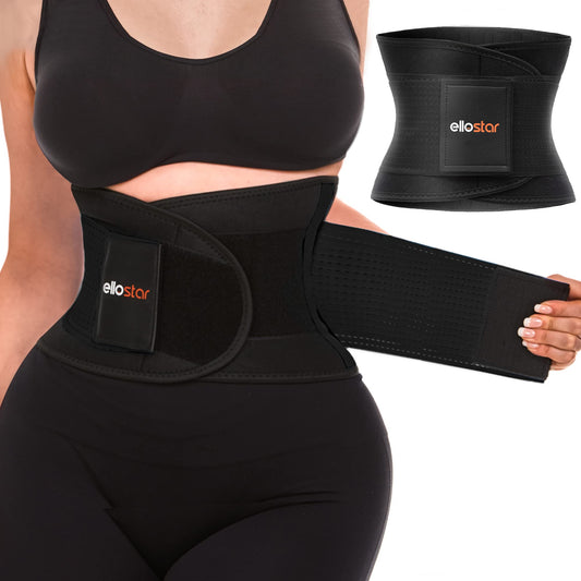 ellostar Women's Waist Trainer: Sweat Band for Belly Fat, Tummy Control, Back Support, Workout Shapewear, Weight Loss Aid X-Large, Black