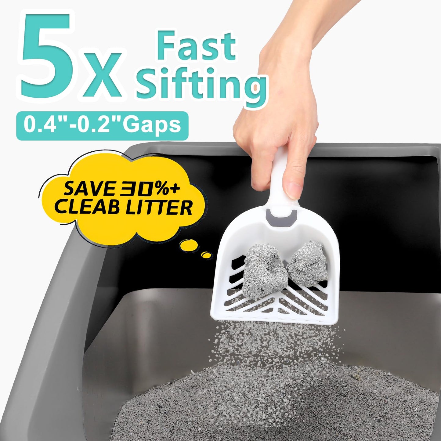 2 Pack Stainless Steel Litter Box | XL Enclosed Cat Litter Boxes with Lid for Big Cats and Multi-Cats | High Sided, Anti-Urine Leakage | Non-Stick Bottom（Multi-Colored）