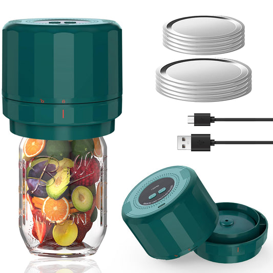 Electric Mason Jar Vacuum Sealer - Mason Jar Vacuum Sealer Kit with Wide Regular Mouth Mason lids - Canning Vacuum Sealer Mason Jar for Food Storage - darkgreen…