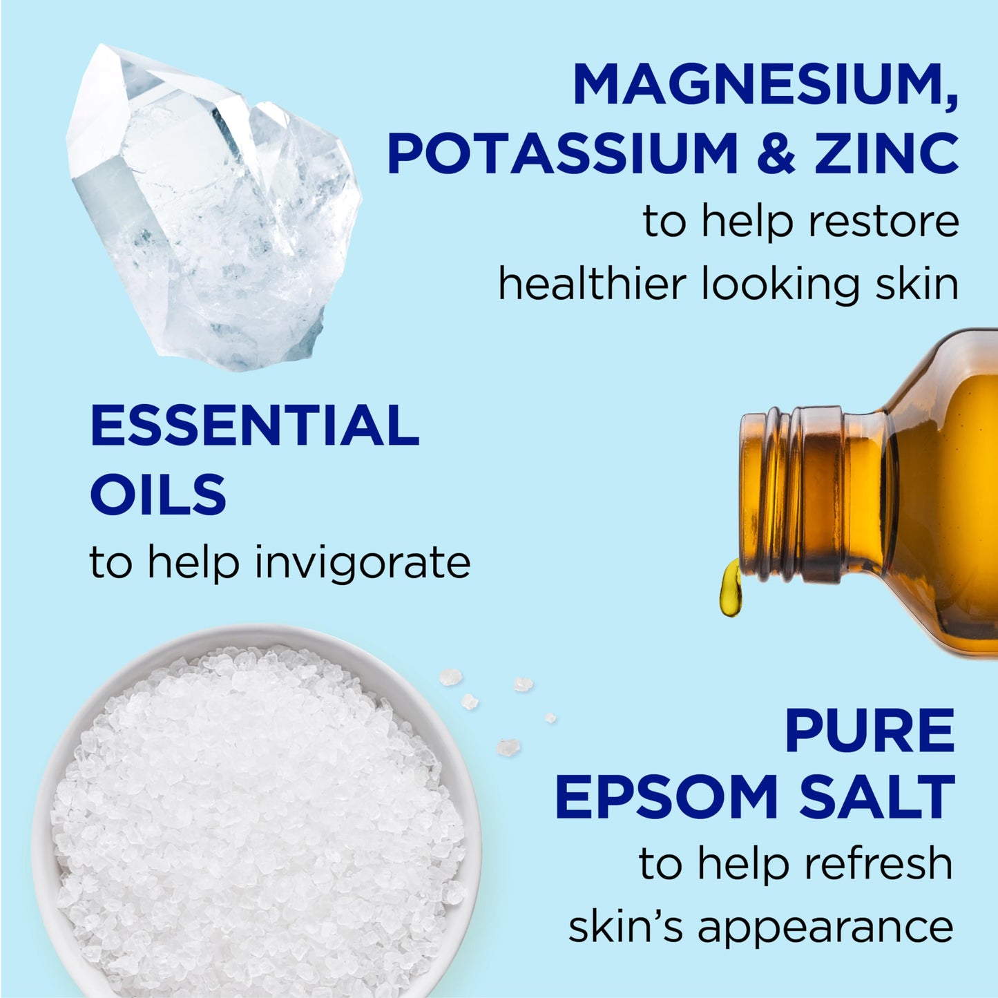 Dr Teal's Pure Epsom Salt, Restorative Minerals with Magnesium, Potassium & Zinc, 3 lbs