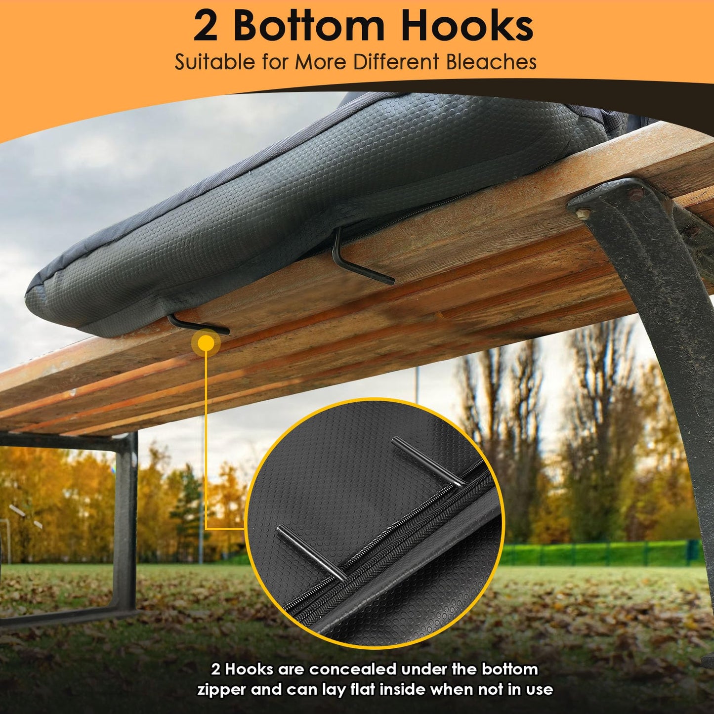 Double Heated Stadium Seats for Bleachers with Back Support 21" Wide Cushion, Extra Portable Bleacher Seat Foldable Stadium Chair, USB 3 Levels of Heat, 5 Pockets for Outdoor Camping Games Sports