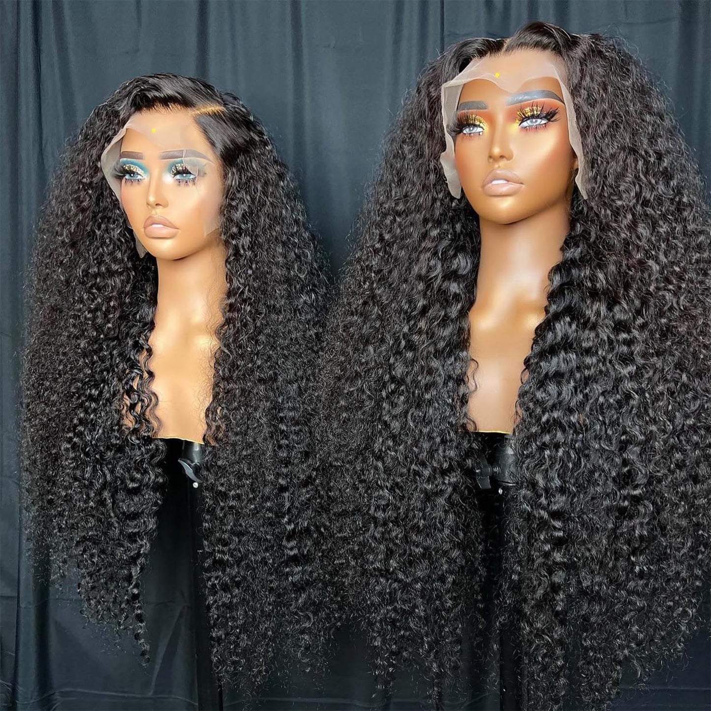 13x6 HD Lace Front Wigs Human Hair 200% Density Deep Wave Lace Front Wigs Human Hair 26 Inch Glueless Deep Curly Lace Frontal Wigs for Women Pre Plucked Wet and Wave Wigs Human Hair with Baby Hair