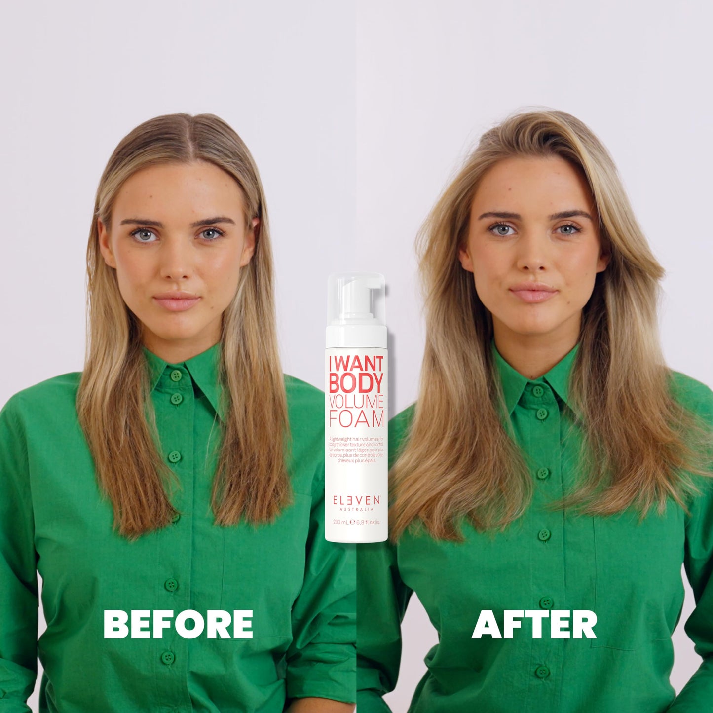 ELEVEN AUSTRALIA I Want Body Volume Foam - Lightweight Mousse for Full, Thick Hair, Adds Volume & Texture, Ideal for Fine to Medium Hair Types - 6.8 Fl Oz