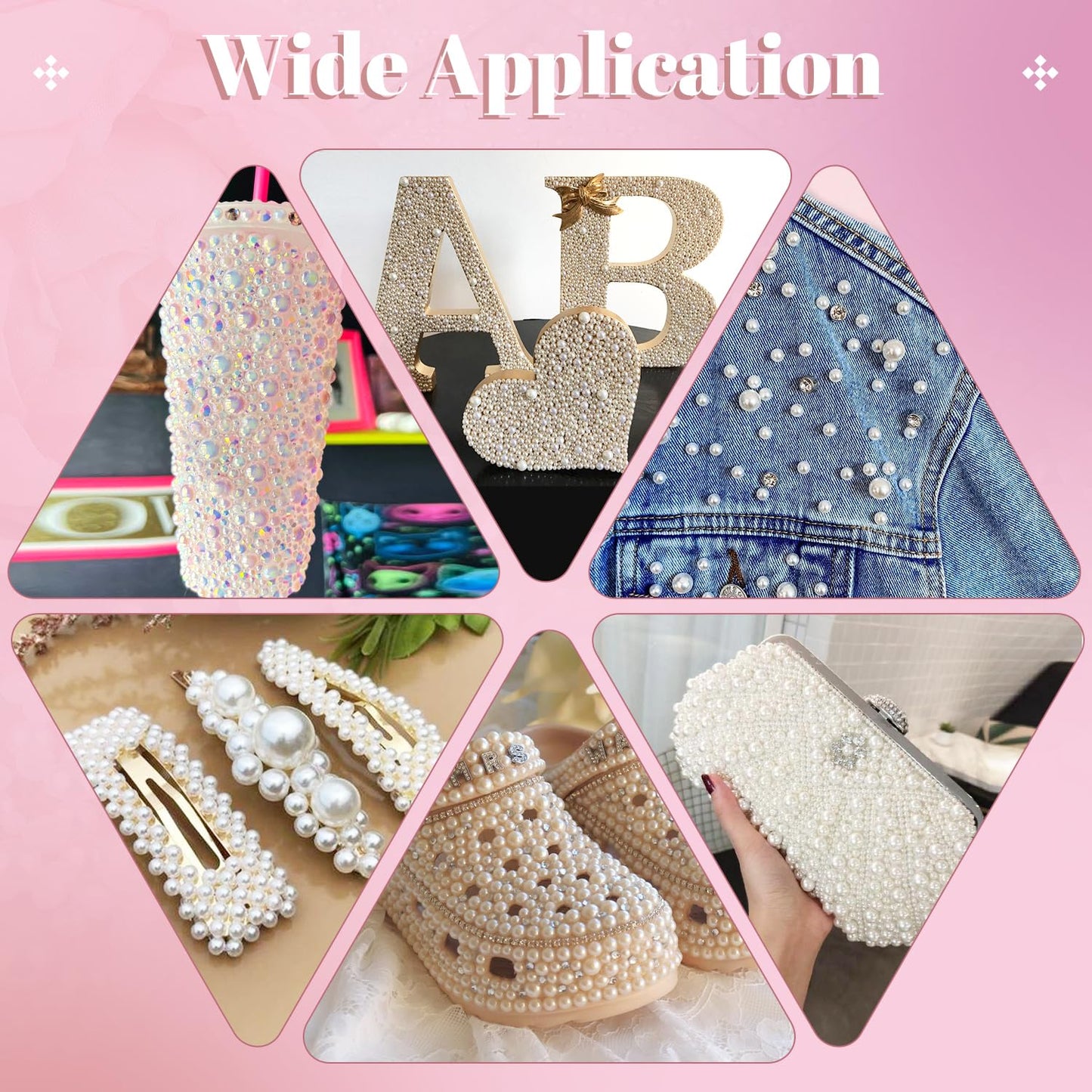 11000Pcs Flatback Pearls for Crafting (Beige AB), Assorted Size 2/3/4/5/6/8/10mm Non Hotfix Half Pearl, Bedazzling Bead for DIY Crafts Clothing Tumblers Mugs Shoes Fabric Embellishment Nail Art Makeup