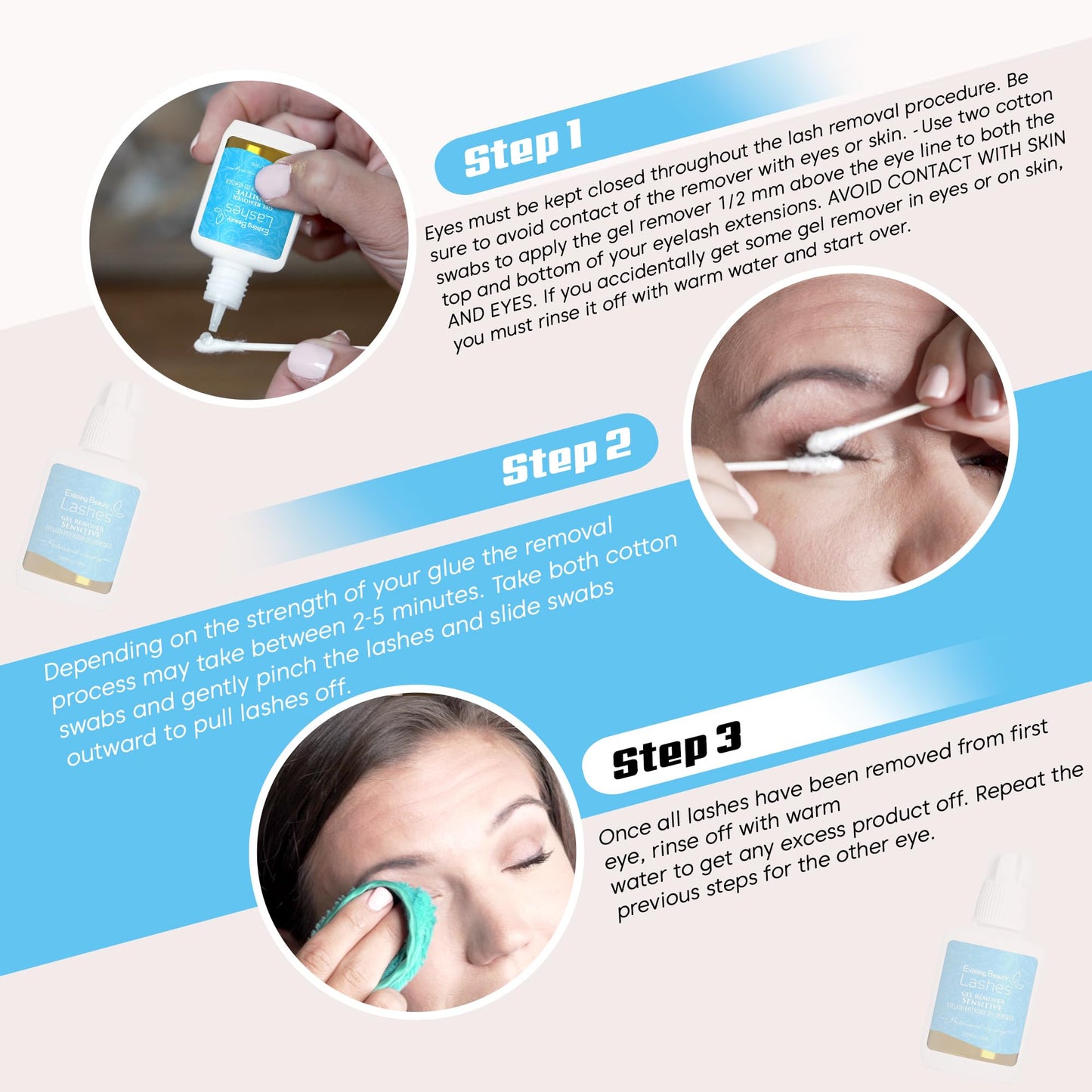 2 Pack Sensitive Lash Remover for Lash Extensions - Clear Eyelash Extension Remover Gel - Fast-Acting Lash Extension Remover, Efficient Lash Glue Remover 15 ml ea - Existing Beauty Lashes