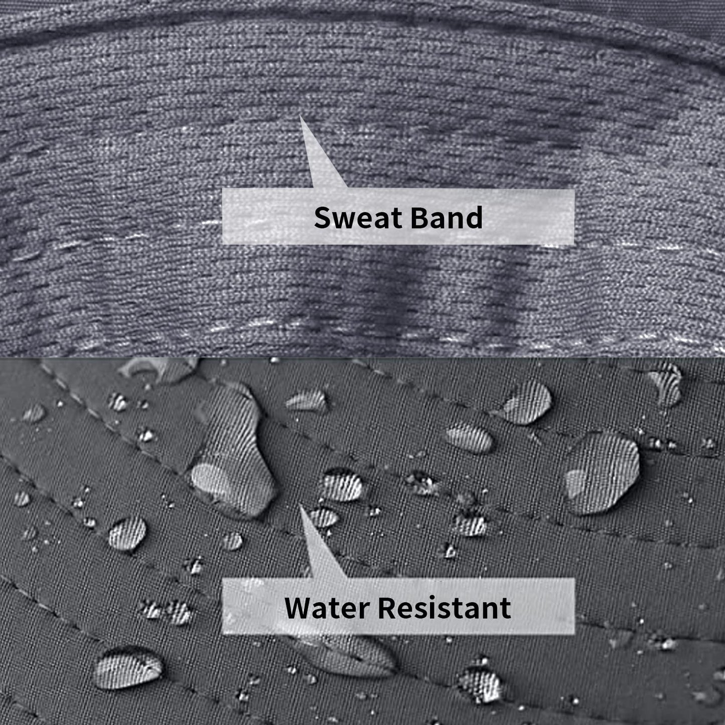 2 Pack Sun Hats for Men Women Fishing Hat UPF 50+ Breathable Wide Brim Summer UV Protection Hat Black/Blue
