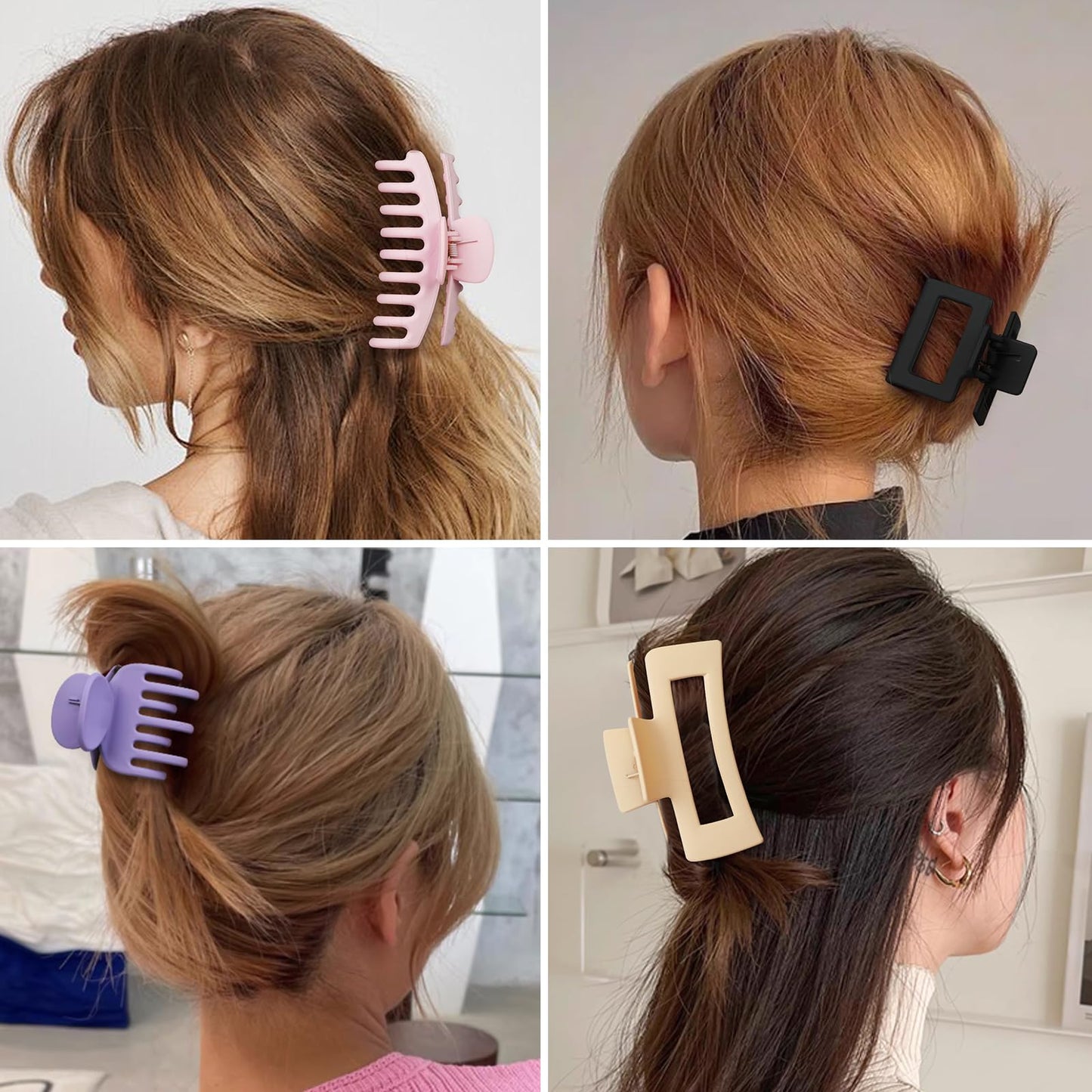 16 Pcs Nonslip Banana Clips for Women - Large and Small Matte Claws with Strong Hold for Thin, Thick, or Curly Hair