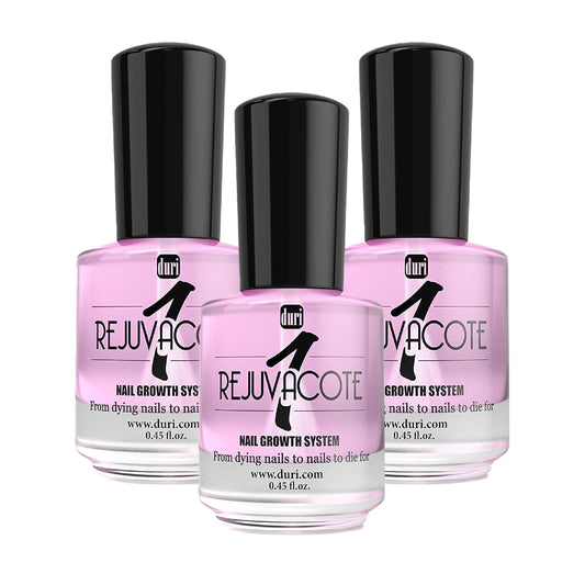 duri Rejuvacote 1 Nail Growth System - Original Maximum Strength Formula - Nail Strengthener and Nail Growth - Base and Top Coat - Pack of 3 - 0.45 fl. oz.