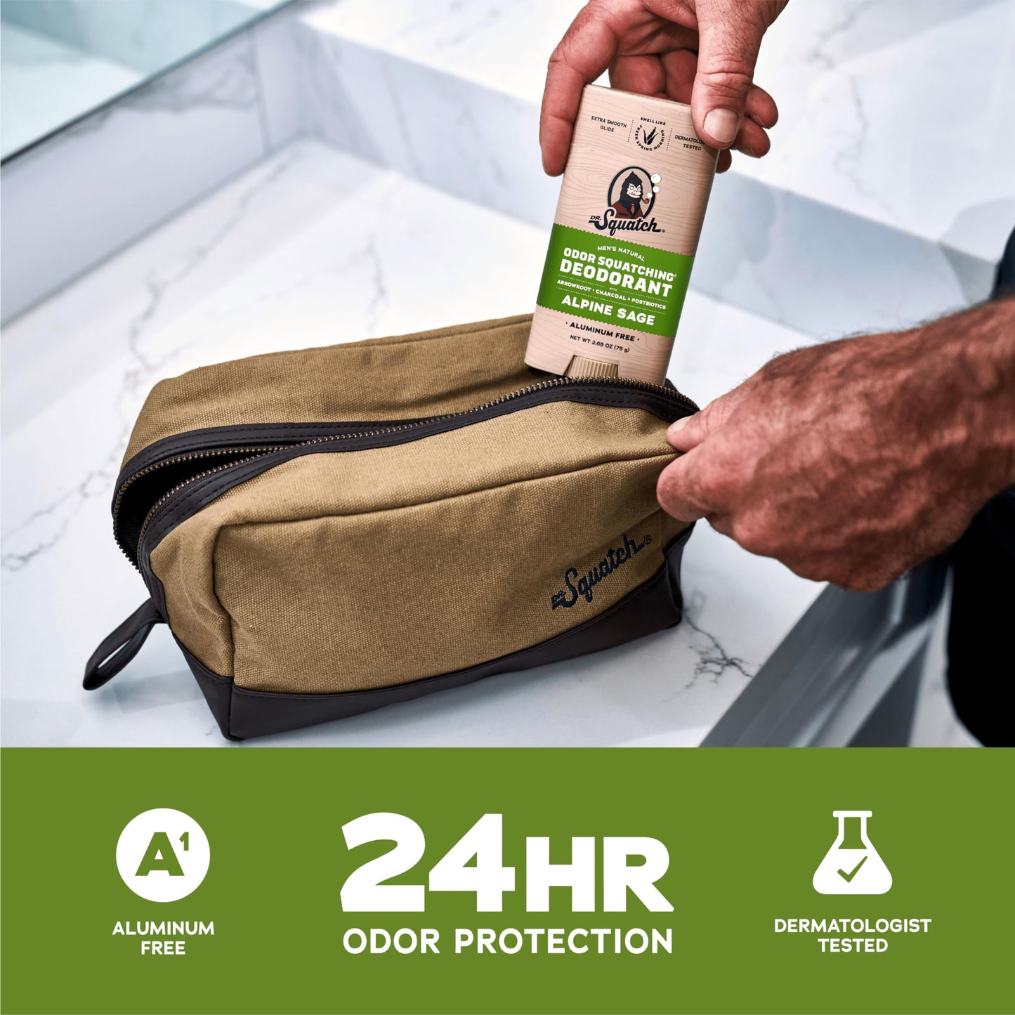 Dr. Squatch Natural Deodorant for Men 3 Pack Alpine Sage – Odor-Squatching Men's Deodorant Aluminum Free (2.65 oz, 3 Pack)