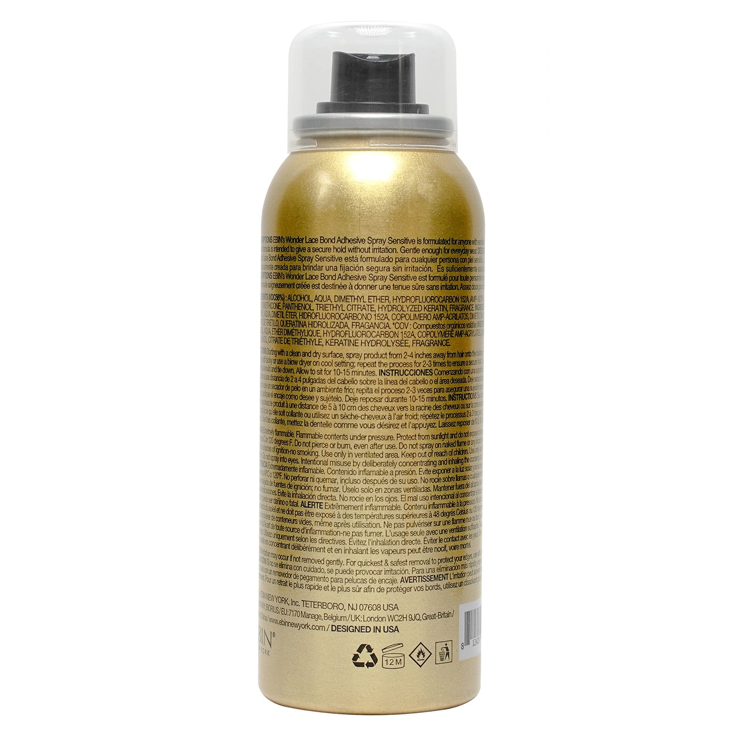 EBIN NEW YORK Wonder Lace Bond Adhesive Spray - Sensitive, Extreme Firm Hold, 2.7 fl. oz./ 80ml | Fast Drying, No Residue, No Build Up, Powerful All-Day Hold, Daily Wig Application