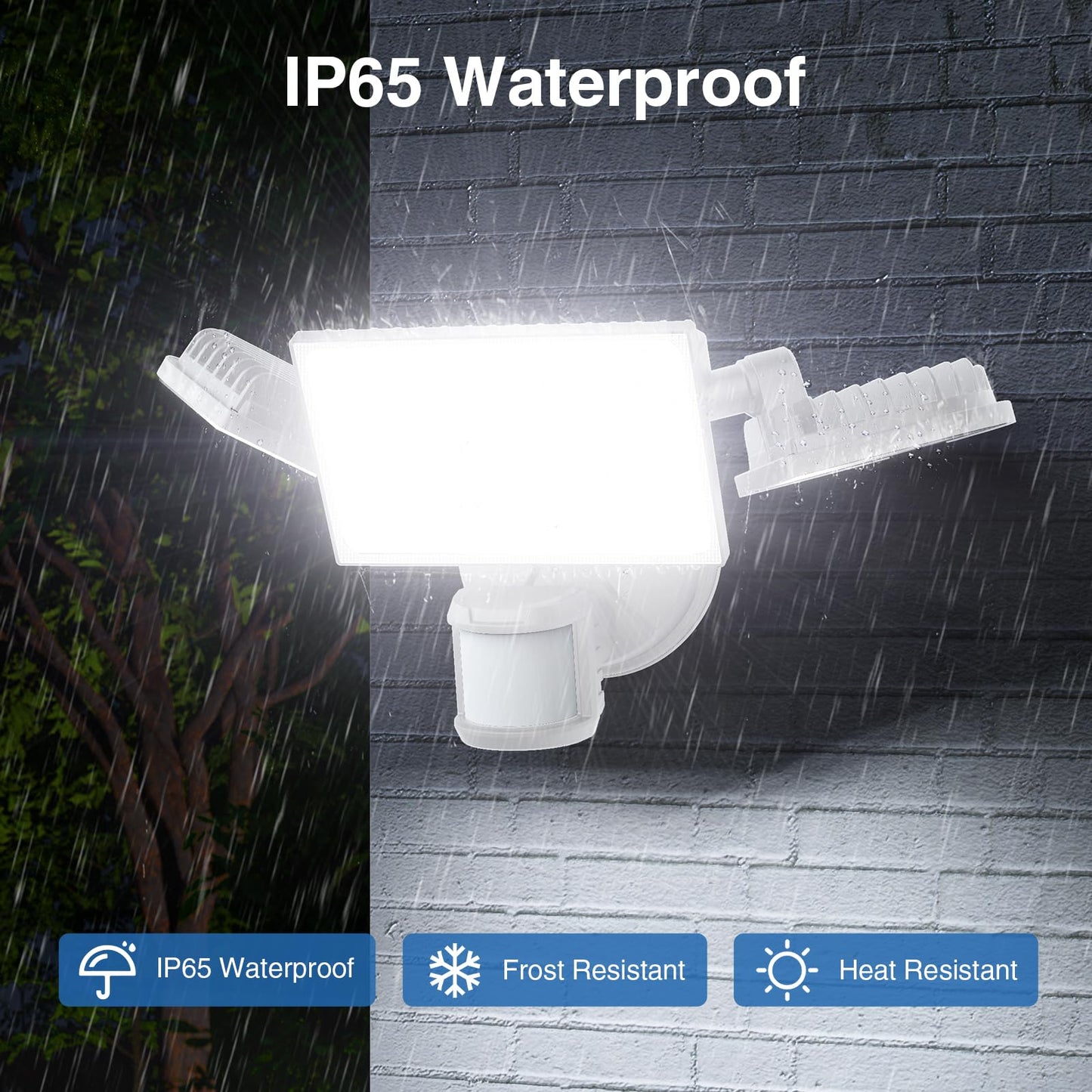 150W Motion Sensor Lights Outdoor & 4 Heads Solar Lights Outdoor