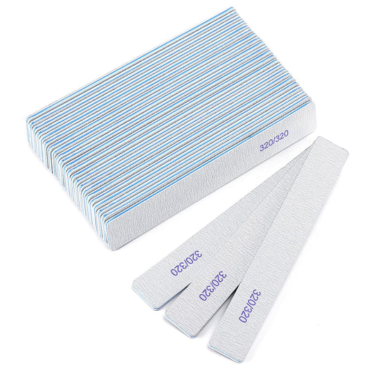 25 Count Nail Files for Natural Nails 320 Grit Fine Grit Nail Buffers for Buffing and Smoothing Nails