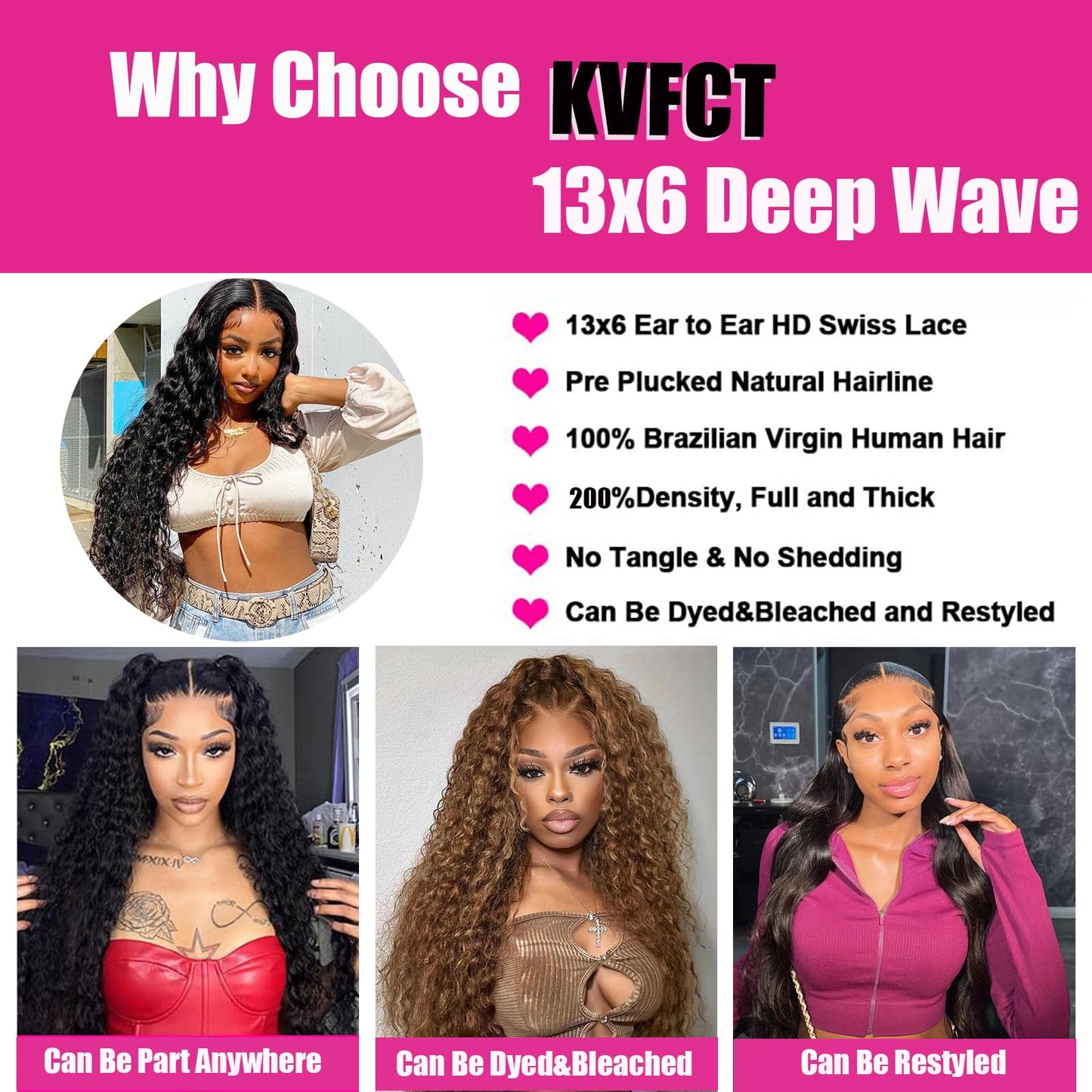 13x6 HD Lace Front Wigs Human Hair 200% Density Deep Wave Lace Front Wigs Human Hair 26 Inch Glueless Deep Curly Lace Frontal Wigs for Women Pre Plucked Wet and Wave Wigs Human Hair with Baby Hair