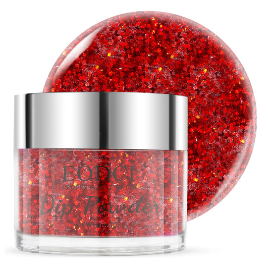 EODCI 28g Dip Powder - Glitter Dark Red Color Nail Dipping Powder French Powder Pro Collection System Nail Art Starter Manicure Salon Home DIY for Girls Women Long-Lasting