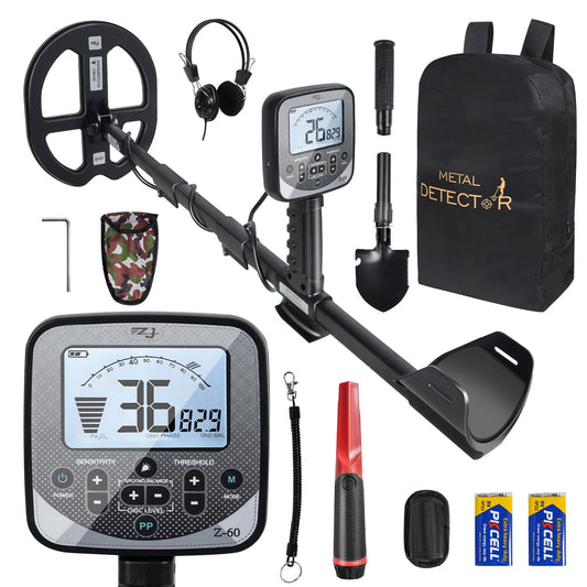 16 Inch Depth Metal Detector for Adults,19.2 kHz Higher Sensitivity Professional Metal Detector kit with Double-D Waterproof Coil,Beach Metal Detector and Pinpointer,4 Professional Modes,LCD Display