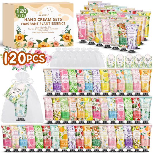 120 Pack Hand Cream Gifts Set For Women, Mini Hand Lotion Travel Size in Bulk for Dry Cracked Hands, Graduation Gifts, Christmas Gifts, Thanksgiving Gifts, Teacher Appreciation Gifts, Party Favors