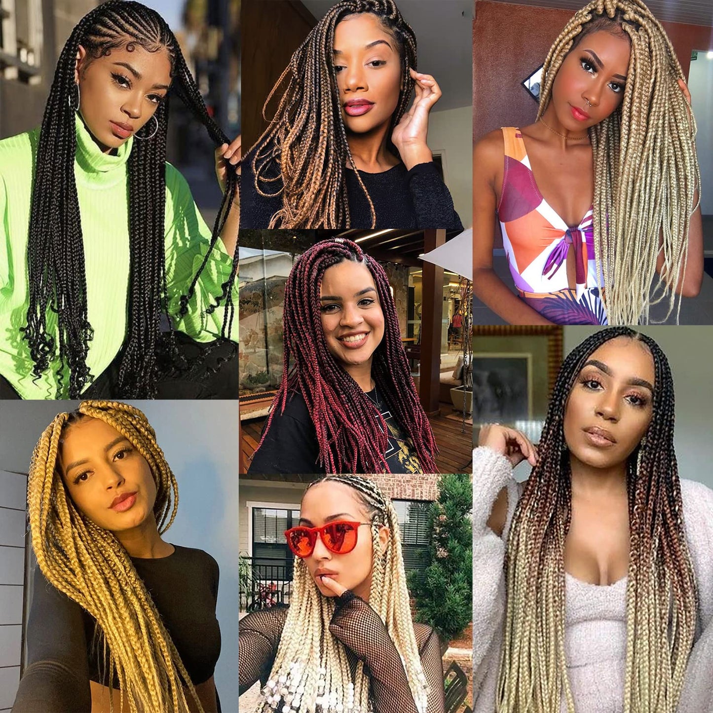 Dorsanee Ombre Pink Braiding Hair Pre Stretched 20 Inch 8 Packs Braiding Hair Extensions for Crochet Box Braids Twists Locs Hair Itch Free Soft Yaki Texture Hot Water Setting (20inch,#1B/Pink)
