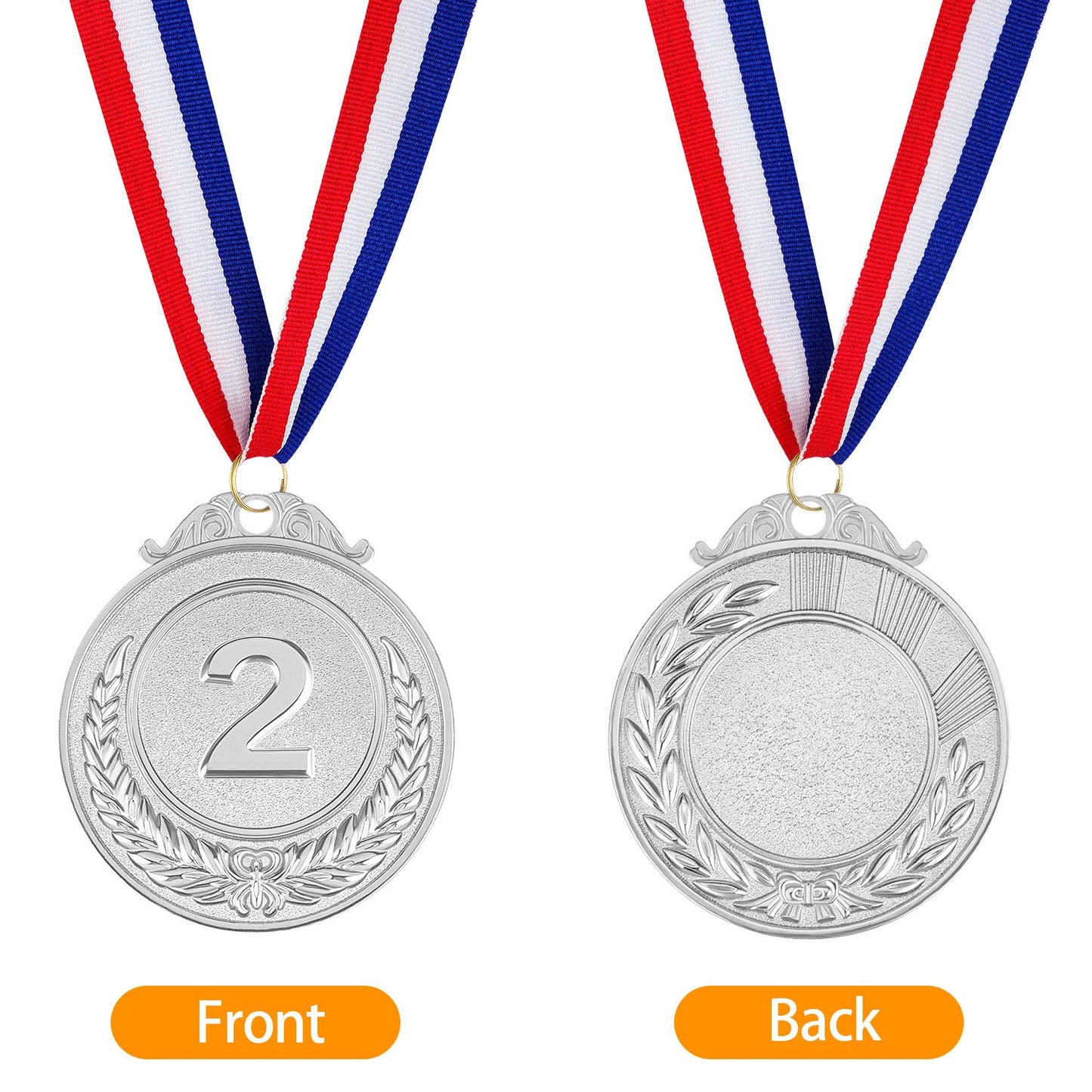 18 Pieces Metal Winner Gold Silver Bronze Award Medals Style Metal Winner Awards with Neck Ribbon, 2Inches
