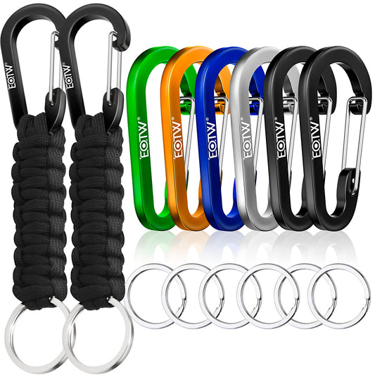 EOTW Carabiner Keychain, Small Carabiner Clip with Paracord Keychain Mini Aluminum D Ring Key Organizer