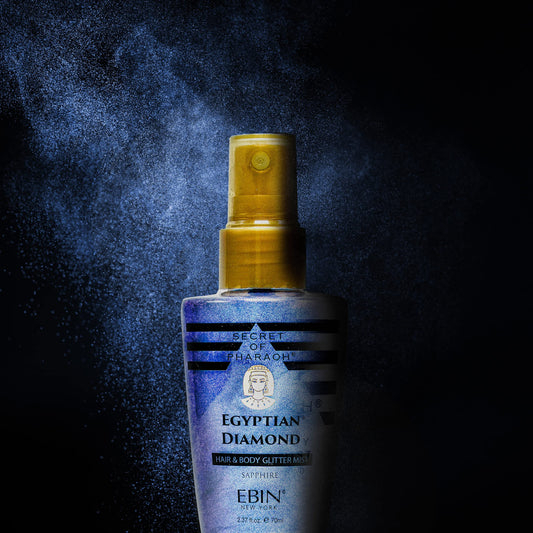 EBIN NEW YORK Egyptian Diamond Hair & Body Glitter Mist, Easy to Apply, Hydrating, Cruelty-Free, Gifts for Girls, Boys, Men, Holiday, Christmas - Sapphire, 2.37 fl oz