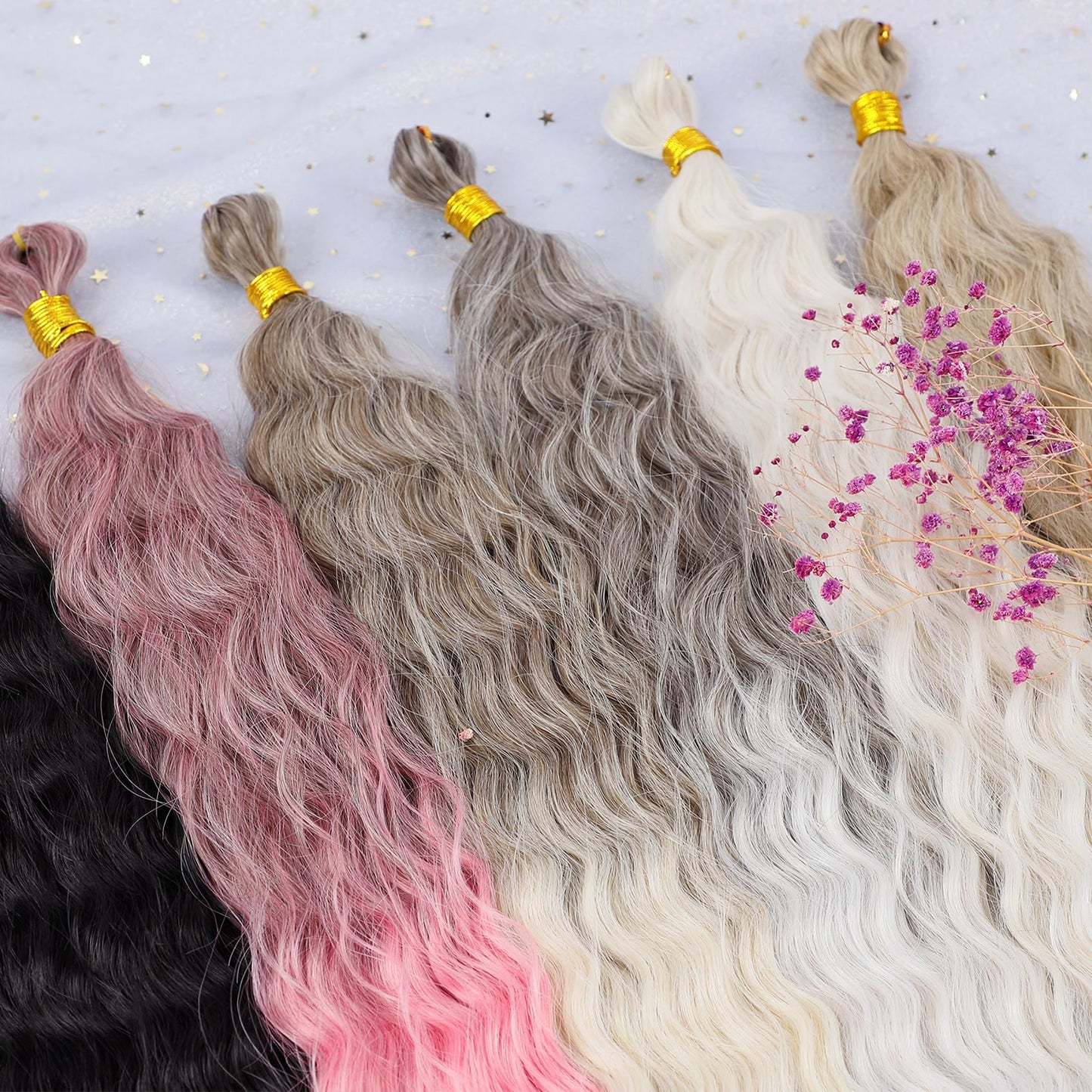 Eerya Long Curly Braiding Hair 30 Inch 2 Packs Ocean Wave Crochet Hair for Black Women Deep Wave Braiding Hair for Boho Braids（30 inch, 18T/613M）