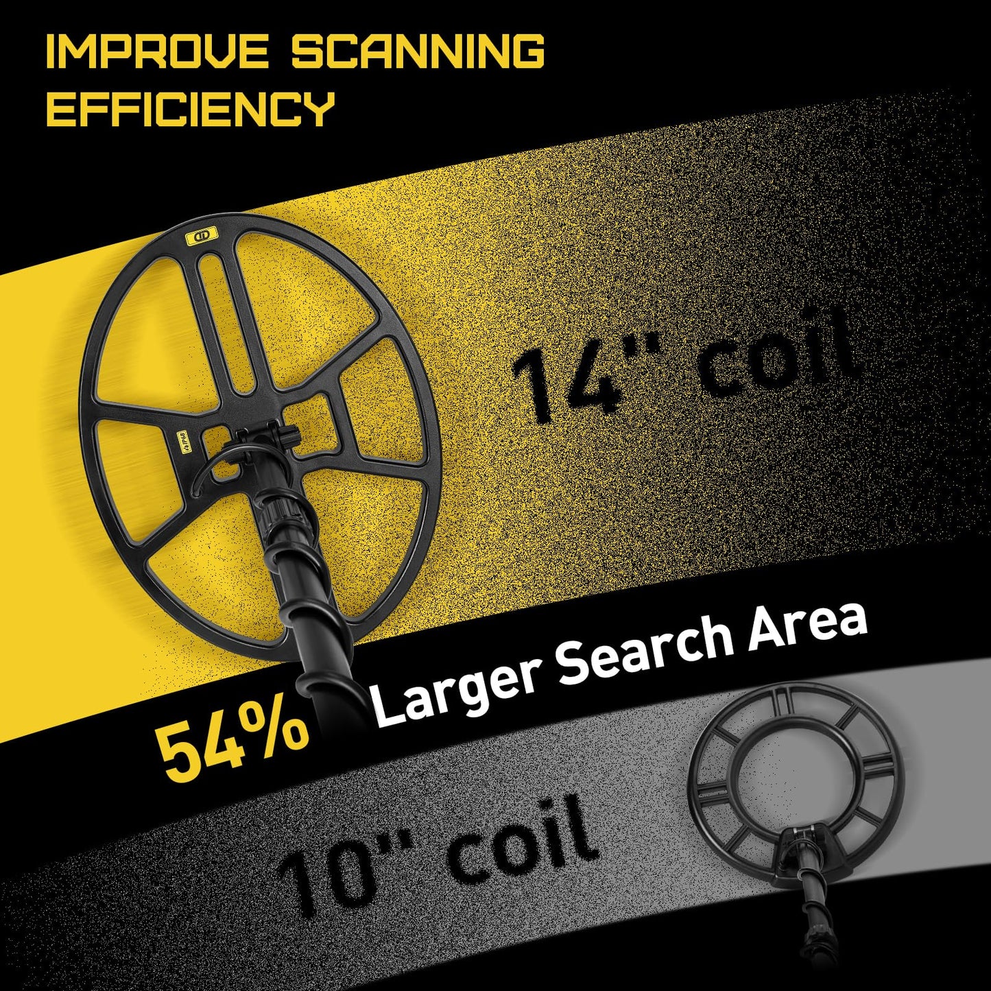 14" Metal Detector for Adults, Double-D Metal Detectors with Higher Sensitivity, Waterproof Metal Detectors with Large IP68 Search Coil, Professional DISC & Pinpointer Metal Detector Mode