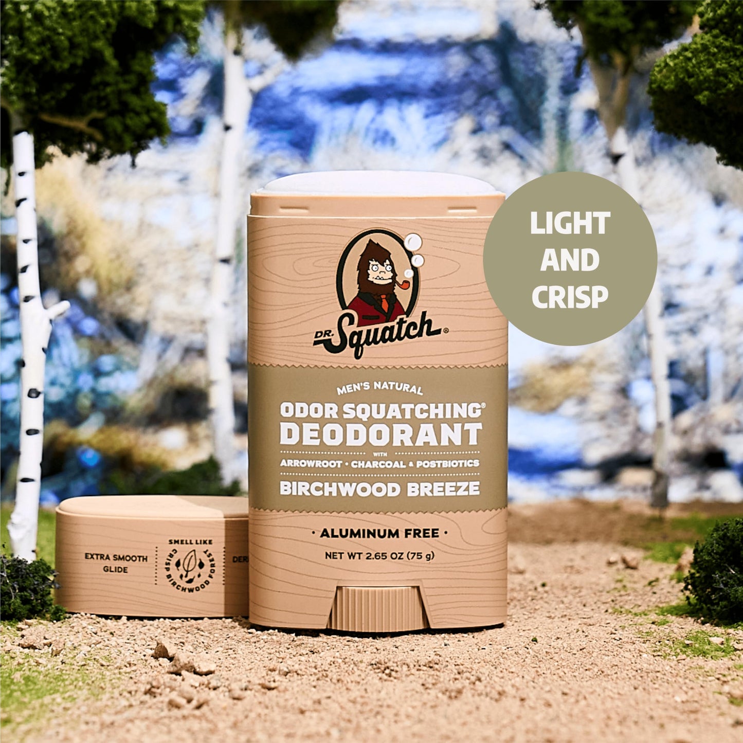 Dr. Squatch Natural Deodorant for Men 3 Pack Birchwood Breeze – Odor-Squatching Men's Deodorant Aluminum Free (2.65 oz, 3 Pack)